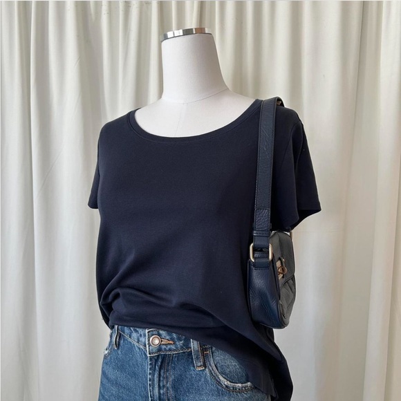 J.Jill Pima cotton tee Navy size small Petite. - Picture 3 of 8